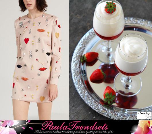 Aubine dress, Stella McCartney Resort 2014 Μους σαμπάνιας με σος φράουλας