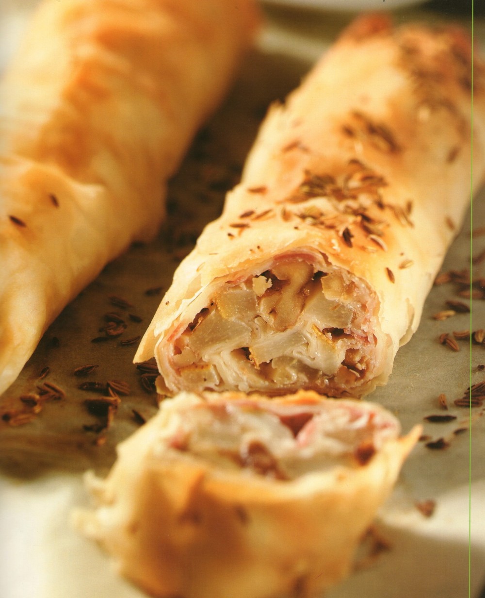 Στρούντελ με αχλάδια και Parmigiano-Reggiano