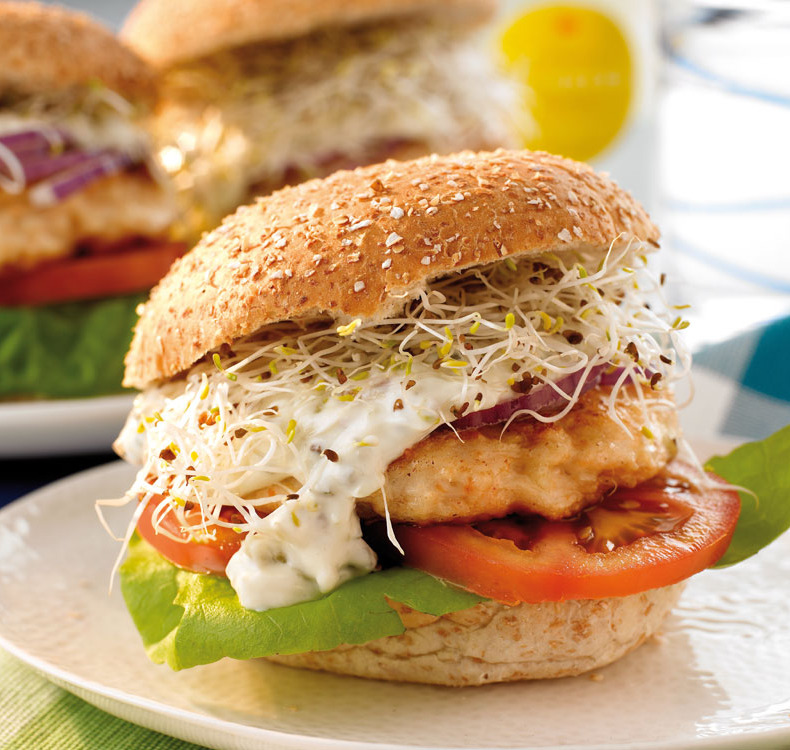 Burgers γαλοπούλας με sauce tartar και κινέζικο μα